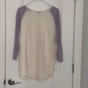 LulaRoe T-shirt white and purple